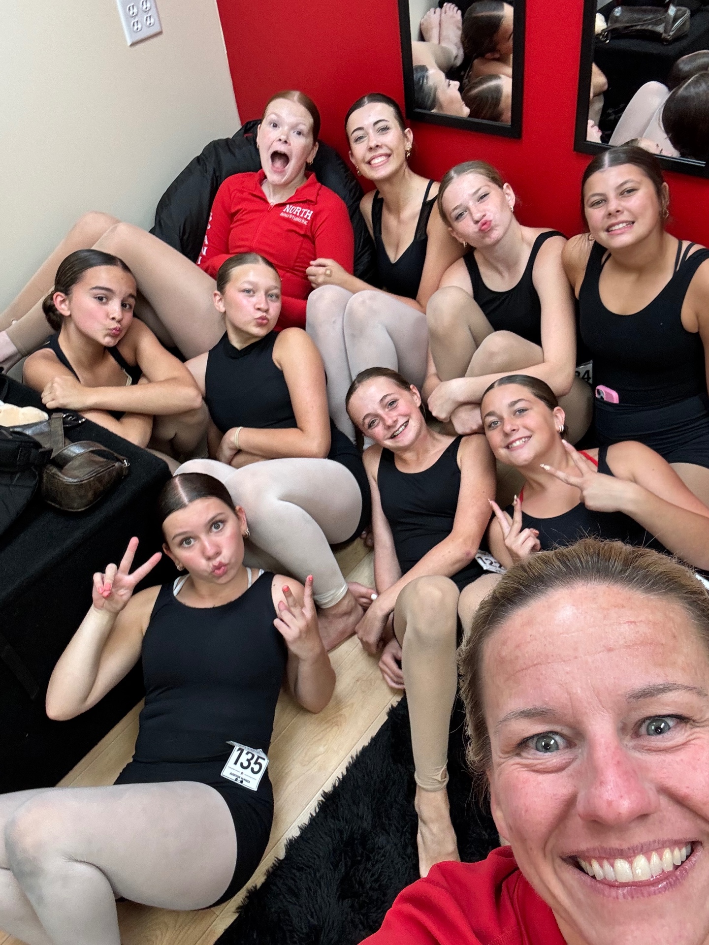 North Dance Studio dancers and Miss Kristy gathered for a group selfie